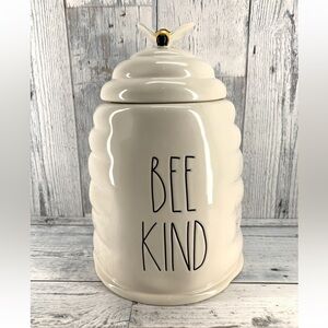 Rae Dunn by Magenta "BEE KIND" Large Bee Hive Canister HTF RARE NWT Farmhouse